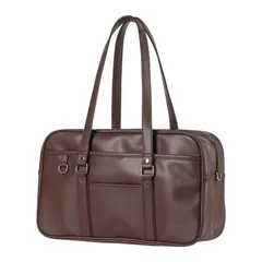 【特価商品】[Osteenii] スクールバッグ 合皮 スクバ 女子 高校生 学生 JK 制服 鞄 PU 大容量 茶色 黒 通学