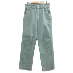 プラスチック プロダクト plasticproduct MPa CALF POCKET PANTS 美品 カラーデニム パンツ 刺繡 S 緑 グリーン MPA-25SS650PT /X