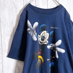 【お宝古着】90s Vintage USA製 古着 Disney Vintage SHERRY'S ネイビー ミッキー 両面プリント 半袖Tシャツ #19
