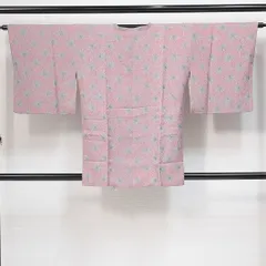 道行コート 袷 身丈79cm 裄丈63cm 正絹 Sランク セミフォーマル Sサイズ ポケットあり 抽象柄 個性的 淡い ピンク系 RP 1237-14766