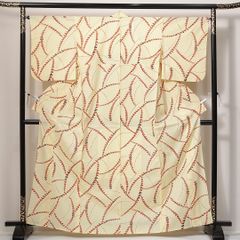 紬 単衣 身丈148cm 裄丈62cm 正絹 Sランク カジュアル バチ衿 XSサイズ