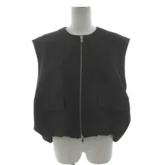 ザラ ZARA オーバーサイズボリュームベスト 9321/368/800 ダブルジップ ブラック 黒 XS-S