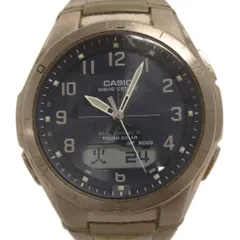 カシオ CASIO ウェーブセプター 腕時計 アナデジ 電波ソーラー WVA-M640 ネイビー文字盤 シルバーカラー ■GY99