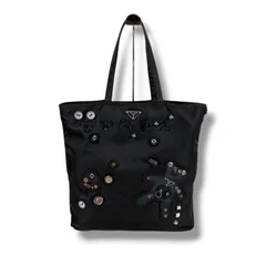 プラダ　ナイロンバッグ　ビーズ PRADA（プラダ） 新品同様 ナイロン ビーズ刺繍 2WAY ハンドバッグ