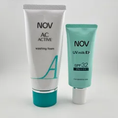[2点] NOV ノブ UVミルクEX 日焼け止めミルク SPF32 PA+++ / ACアクティブ ウォッシングフォームのサムネイル