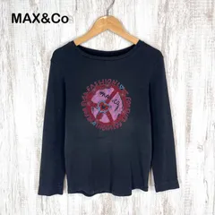 MAX&Co マックスアンドコー ハート ストーン ロゴ プリント ロンT ブラック レディース 長袖 トップスのサムネイル