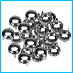 約100pcsセット スタッズ パーツ 鋲 角鋲 ピラミッド リベットスポット パンク風 6mm 丸い形 DIY バッグ ベルト スニーカー カバン 靴のリメイク製作に ハンドメイド 必需品 布革細工 服アクセサリー シルバー