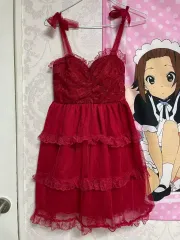 ヴィンテージ レッド ONE PIECE ギャル ロリータ ロックシーク パンク 量産型