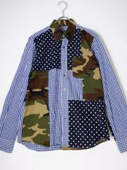 SOPHNET.ソフネット MULTI MIX B.D SHIRT 迷彩チェックパッチワークシャツ【S】【MSHA75543】のサムネイル