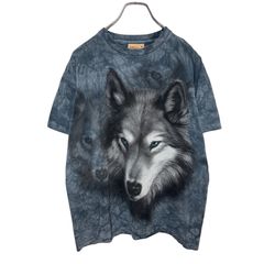 USA製 ザ・マウンテン ネイビータイダイ グラフィックTシャツ オウム 