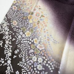 銀通し 辻が花 訪問着◇正絹 暈し染め ブラウン - メルカリ