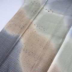 D798 訪問着 荒波 金彩 一つ紋 正絹 着物 単衣 しつけ糸付き未使用極美