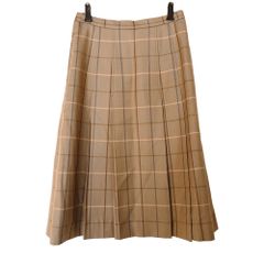 BURBERRY】ヴィンテージ ノバチェック柄 プリーツスカートウール100