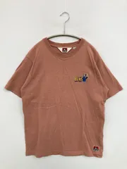 BEN DAVIS ベンデイビス Tシャツ/カットソー M ベージュ 前面プリント ワンポイント ブランドロゴ ミドル丈 半袖 クルーネック(丸首)