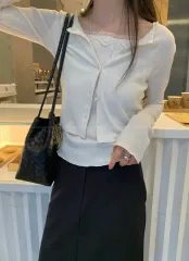 新品 レディース 華奢 カーディガン セット クリーム