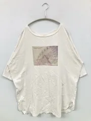 CINEMA CLUB シネマクラブ Tシャツ/カットソー L ホワイト 前面プリント ミドル丈 半袖 ボートネック