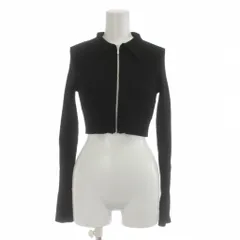 スナイデル SNIDEL 23SS Susクロップドジップニットプルオーバー カーディガン F 黒 襟付き 長袖 /JP