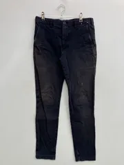 UNIQLO ユニクロ チノパンツ ウエスト73cm ブラック フルレングス コットン ストレッチ 無地 スキニー・タイト テーパード レギュラー