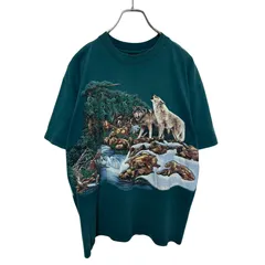 【HABITAT】 MADE IN USA Wolf Animal Graphic オオカミ ウルフ アニマルTシャツ S-6024のサムネイル
