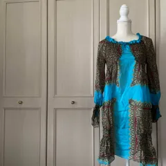 ーU スナオクワハラ sunao kuwahara 花柄 総柄 ワンピース M お呼ばれ　デート　オフィスカジュアル　食事会　可愛い　お出かけ　上品