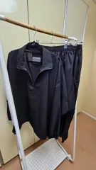 ユニセックス ブラック ジップアップ セットアップ / ハーフパンツ ジョガー 3点セット