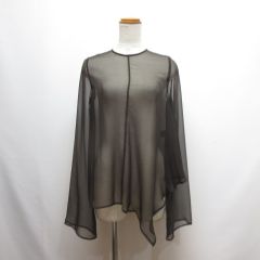 ロエフ シフォン クリオネ ブラウス 茶 ダークブラウン ユナイテッドアローズ LOEFF＞シフォン クリオネ ブラウス
