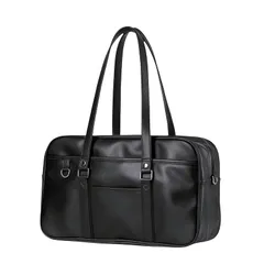 【新品】 [Osteenii] スクールバッグ 合皮 スクバ 高校生 女子 学生 大容量 大きい 軽量 PU A4対応 通学 JK 制服 鞄 修学旅行 サブバッグ 部活 入学準備 新学期 (ブラック(改良))