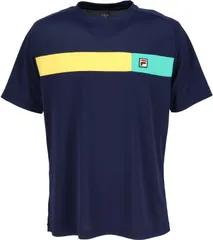 フィラ FILA テニス ゲームシャツ テニスウェア トップス 半袖 メンズ 男性 吸水速乾 UVカット メッシュ 春夏 涼しい ドライ 汗 高機能 試合 練習 部活動 クラブ スクール  CZ6SGM008 ROY ロイヤル