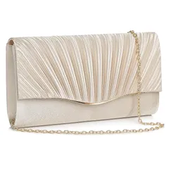 【新品】 [Baisikou] ３way結婚式バックパーティーバッグ クラッチバッグドレス 結婚式 お呼ばれ 成人式 謝恩会 同窓会 二次会 パーティーバック 披露宴 フォーマル ドレス かわいい (シャンパンゴールド) 0