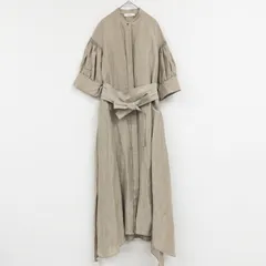 ebure エブール シャツワンピース ギャザー ベルト 半袖 ロング シルク リネン ベージュ レディース 36 a00692のサムネイル
