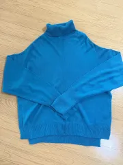 新品 アクアブルー タートルネック オーバーサイズ ニット / オーバーサイズ / 季節特価