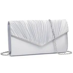 【新品】 [Baisikou] ３way結婚式バックパーティーバッグ クラッチバッグドレス 結婚式 お呼ばれ 成人式 謝恩会 同窓会 二次会 パーティーバック 披露宴 フォーマル ドレス かわいい (シルバー) 0