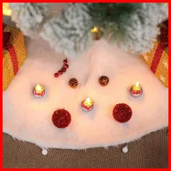 【在庫処分】オーナメント インテリア クリスマスパーティー 豪華 可愛い 雰囲気 下周り ツリースカート豪華 ベースカバー 下敷物 円形 モコモコ 立体飾り スノーフレーク 屋内屋外飾り クリスマスツリースカート クリスマス用品 (90cm)
