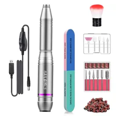 NAILGIRLS 電動ネイルマシン 11個のビット ネイルマシン 電動ネイルケアキット ネイルケア ジェルネイルケア オフ ネイルドリルマシン 研磨 爪磨き 甘皮処理 角質除去 正逆回転 低振動 マニキュア対応 無段階変速 USB給電 コンパクト 手足両用 