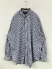 Ralph Lauren ラルフローレン シャツ/ブラウス 17 1/2-35 ブルー コットン ストライプ柄 ワンポイント ミドル丈 長袖 ボタンダウン レギュラーカラー