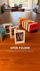 【新感覚】チェキ専用フォルダ型フォトアルバム／磁石連結・拡張ベース付　１点セット