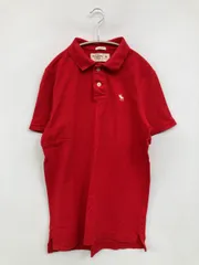 Abercrombie & Fitch アバクロンビーアンドフィッチ ポロシャツ M レッド 無地 ワンポイント 半袖