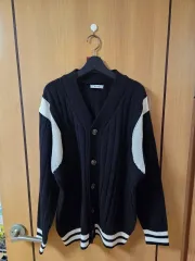 白黒 バイカラー カーディガン