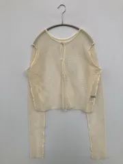 Kastane カスタネ カーディガン/ボレロ F アイボリー ストレッチ 無地 ショート丈 長袖