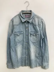 BLUE BLUE デニムジャケット ブルー 無地 ワンポイント フードなし ボタン留め