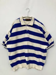 McGREGOR マックレガー ポロシャツ L ブルー ボーダー柄 ブランドロゴ 半袖