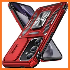 【新品】 Galaxy S25 Plus 用 ケース リング付き スライド式カメラプロテクター 衝撃吸収 PC素材 スタンド機能 車載ホルダー対応 MIL規格認証 滑り止め・擦り傷防止 金属リング Galaxy S25 Plus 用 カバー 耐衝撃 横置き 1のサムネイル