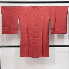 道行コート 袷 身丈100cm 裄丈65cm 正絹 Sランク セミフォーマル Mサイズ ポケットあり 抽象柄 個性的 遊び心 赤系 HP 1237-14844