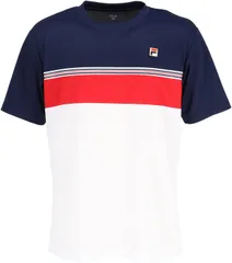 フィラ FILA テニス ゲームシャツ テニスウェア トップス 半袖 メンズ 男性 吸水速乾 UVカット メッシュ ストライプ 涼しい ドライ 高機能 試合 練習 部活 クラブ スクール  CZ6SGM007 ROY ロイヤル
