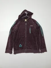 アディダス ツアーベルベット フーディー ジップアップ ブラウン ストライプ ㅡ0192