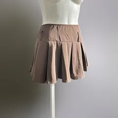 USA 00s ミニ スカート プリーツ アメリカ ヴィンテージ ブラウン Vintage pleats H964