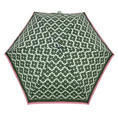 Kate spade(ケイトスペード) 折りたたみ傘美品  ダークグリーン×ピンク×ライトグリーン クローバー