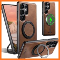 【新品】 JCGOOD Samsung Galaxy S25 Ultra ケース360度回転スタンド隠し収納式多機能リング一体型横縦両立角度調整ギャラクシー S25 ウルトラ ケースMagSafe対応マグネット搭載サムスンS25 Ultra カバー滑り止め 1