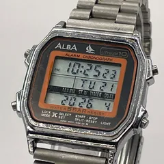 【電池交換済/稼働品】SEIKO ALBA セイコー アルバ W041-5130 余裕のベルト最大18.5cm バックライト点灯 デジタル ヴィンテージ レトロ 80s 90s