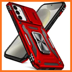 【新品】 Galaxy S25 用 ケース リング付き 衝撃吸収 耐衝撃 スタンド機能 米軍MIL規格 ギャラクシーs25 用ケース 全面保護 360°回転 滑り落ちにくい 人気 おしゃれ 携帯カバー 赤 WY95-107 1